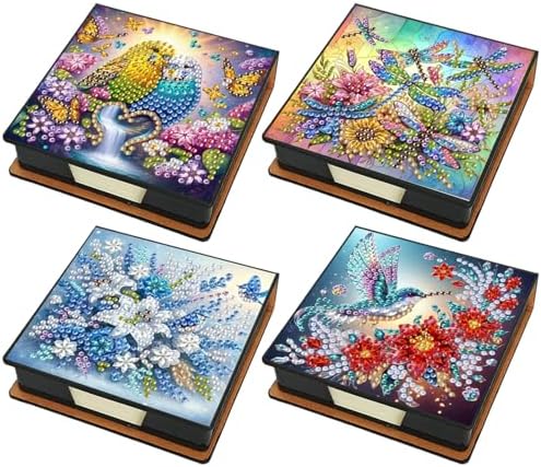 4pcs DIY PU Diamond Painting Sticky Notes Holder Set by Unknown