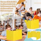 24 Pcs Desk Dividers for Students 14 × 17.5 × 14 Inch Plastic Waterproof Privacy Folders Shields Test Dividers with Yellow Classroom Privacy Boards for School Study Teacher Supplies(Yellow) - Image 6