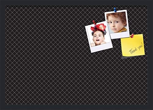 PinPix 26x18 inch Cork Bulletin Board. This Decorative Framed Pin Board Comes with Diamond Pattern in Black Design and Satin Black. Ideal for Home, Office Decor or School (PinPix-120) by PinPixBulletinBoards
