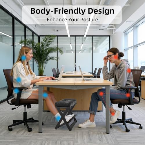 Adjustable Foot Rest Under Desk at Work, Wooden Footrest - Image 2