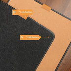 Lifup Felt Desk Pad, Dual-Sided Cork Desk Mat, Non-Slip Large Gaming Mouse Pad Writing Mat for Office Home Gray 2 31.5" x 15.7" - Image 2