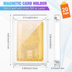 SATINIOR 20 Pcs Clear 260 Pt Magnetic Card Holders for Trading Cards - Image 2