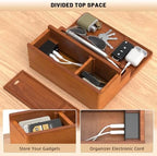 Valet Tray, Nightstand Organizer with Charging Station - Image 3