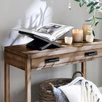 Honygebia Solid Oak Wood Book Stand, Cross Frame Open Display Holder - Image 7