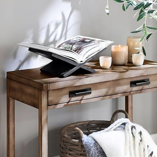 Honygebia Solid Oak Wood Book Stand, Cross Frame Open Display Holder - Image 7