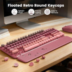 Wireless Keyboard and Mouse Combo, Magnetic Wrist Rest, Dusty Rose Ombre - Image 3
