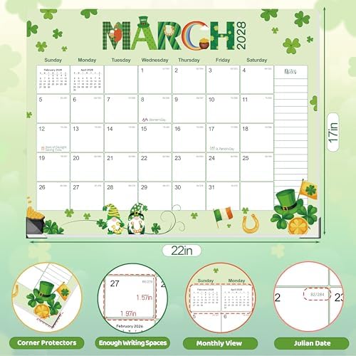 GuassLee Desk Calendar 2026-2029,36 Months 22" x 17" Large Calendar from June 2026 to May 2029,Desktop/Wall Monthly Planner with Julian Date and Thick Paper for Office Home School - Image 3