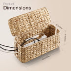 TIDITA 15" L Wicker Cable Management Box with Lid, Natural Water Hyacinth - Image 5