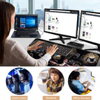 Keyboard Wrist Rest and Mouse Pad with Wrist Support Set Ergonomic Coaster,Memory Foam,Easy Typing Pain Relief,Large XL Desk Mat 31.5"x 11.8",Eagle Fireworks Flag - Image 7