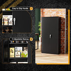 Greenvelly Metal Storage Wardrobe with 2 Doors, Black 72” Steel Storage Wardrobe Cabinet, Employees Locker Closet Clothing Coat Steel Wardrobe Cabinet with Hanging Rod for Garage, Gym, Home Office - Image 4