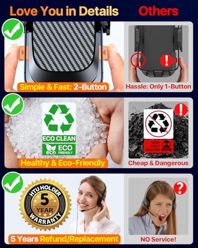 2026 Ultimate Best【True Military-Grade & Safety Cert】Car Phone Holder HTU【Upgraded 360° Rotation & 100LBS Strongest Suction】5-in-1 Truck Windshield Dashboard Vent Mount Stand for iPhone Android, Black - Image 5