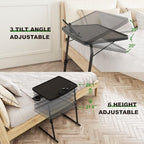 2PK TV Tray Table with Cup Holder, w/6 Height & 3 Tilt Angle - Image 4
