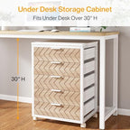 Tribesigns 5-Drawer File Cabinet, Wood Mobile Storage Unit, Beige & White - Image 2
