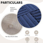Office Stacking Chair Cushions 4 Pack, Corduroy High Density Foam Kitchen Seat Cushions with Ties, Square 17" x 17" Indoor Non-Slip Dining Chair Pads, Navy Blue，4pcs - Image 6