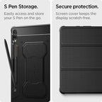 Spigen for Galaxy Tab S10 Plus Case (2024), Galaxy Tab S9 Plus Case (2023), Rugged Armor Pro Protective Tri-Fold Cover with Built-in S Pen Holder, Shock-Absorbing Carbon Fiber Design, 12.4 Inch, Black - Image 6