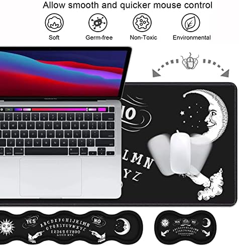 Ergonomic Keyboard Wrist Rest and Mouse Pad Wrist Rest Set, Large XXL Gaming Mousepad 31.5"x 11.8", Memory Foam, Easy Typing Pain Relief, Multifunctional Desk Mat for Office & Home, Ouija Board - Image 3