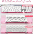 Acrylic Computer Keyboard Stand with Gel Mountain Wrist Rest Keyboard Riser with Comfortable Clear Silicone Mouse Wrist Pad Ergonomic Tilted Transparent Keyboard Holder for Desktop Office Hot Pink - Image 7
