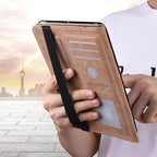 Case for Kindle Fire HD 10 & 10 Plus Tablet (13th/11th Generation, 2023/2021 Release) 10.1" - PU Leather Flip Case with Elastic Band & Card Slots/Holder, Multi-Angle Stand Cover - Watercolor - Image 6