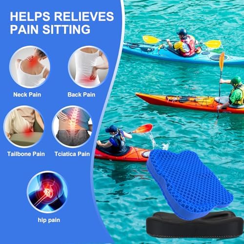Thicken 19.7in Seat Cushion, Gel Seat Cushion for Long Sitting–Office Chair, Wheelchair, Car Cushion, Large Cooling Pad for Back Pain, Sciatica, Tailbone Pain Relief - Image 6