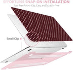 DONGKE Case for MacBook Air 13 Inch (2021-2018 Models A2337 M1/A2179/A1932), Burgundy Polka Dots Hard Shell Case with Keyboard Protector, Compatible with Retina Display and Touch ID - Image 6