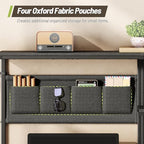 Clamp On Desk Shelf, Metal & Wooden Desktop Bookshelf & Heavy Duty Desktop Organizer, Desk Accessories,38.3" W x 33" H (Black) 999BKSSJ197 - Image 4