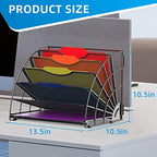 SUPEASY Fan Shaped Desk File Organizer, 6-Compartment File Holder for Desk - Image 6