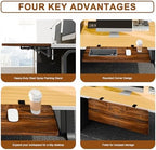 Ergonomic Desk Extender Tray, 24.02"×11.81" Clamp-On Arm Rest Shelf, 90° Foldable Computer Elbow Support for Office Home, Space-Saving Keyboard Mouse Tray (Vintage Burnt Color) - Image 7