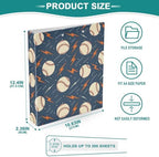 JIPONI 3 Ring Binder Baseballs Lightning Bolts 1 Inch Round Binders for Men Women Students, Cute File Organizer for Office Home School - Image 4