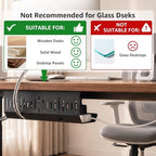 Aothia Under Desk Cable Management Tray, 2 Pack, 16.5 in, Metal, Black - Image 5