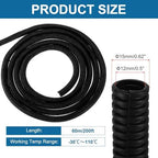 MECCANIXITY 1/2" 200ft Split Wire Loom Tubing w/Installation Tool Black - Image 2