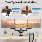 Triple Monitor Desk Mount for Computer Screens up to 32" - Image 4