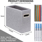 4 Pack Letter Size File Storage Box Collapsible, Fabric Hanging File Folders Organizer, Portable Office Document Holder with Metal Handle, Smooth PVC Rails, Gray - Image 2