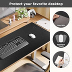 Wireless Charging Mouse Pad Firelison 2 in 1 Leather Multifunctional Office Desk Pad with Non-Slip Rubber Base, Waterproof Desk pad for Computers/Office/Work/Home/Decor（ 36" x 17"Black - R） - Image 3
