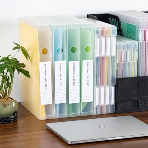 12 Packs A4 Paper Storage Boxes, 8.5 x 11 Plastic Portable Project Case for US letter Size and A4 paper, Plastic Multi-Purpose Thick Scrapbook Storage Box for Office - Image 4