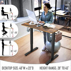 SHW 40 x 22 Inches Electric Height Adjustable Stand Desk, Rustic Brown - Image 5