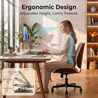 Aluminum Laptop Stand for Desk, Heavy Duty Computer Stand with 360° Rotating Base, Ergonomic Adjustable Height Notebook Riser, Compatible with MacBook Pro/Air, Dell, HP, 10-17” Laptops - Grey - Image 3