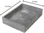 MyGift Ash Gray Wood Paper Tray Organizer, Stackable File Trays Set of 2 - Image 5