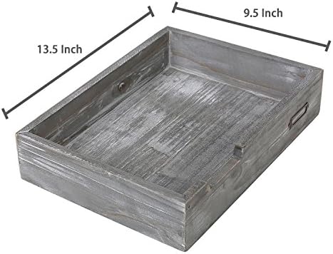 MyGift Ash Gray Wood Paper Tray Organizer, Stackable File Trays Set of 2 - Image 5