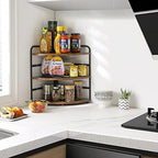 IBUYKE Corner Shelf,Wood Kitchen Spice Organizer,Brown TWJ002H - Image 6