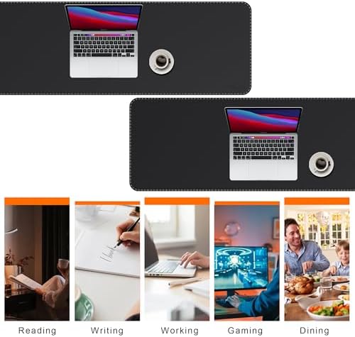 Mydours PU Leather Desk Mat 74.8"x15.7", XXL Large Gaming Mouse Mat, Black - Image 6