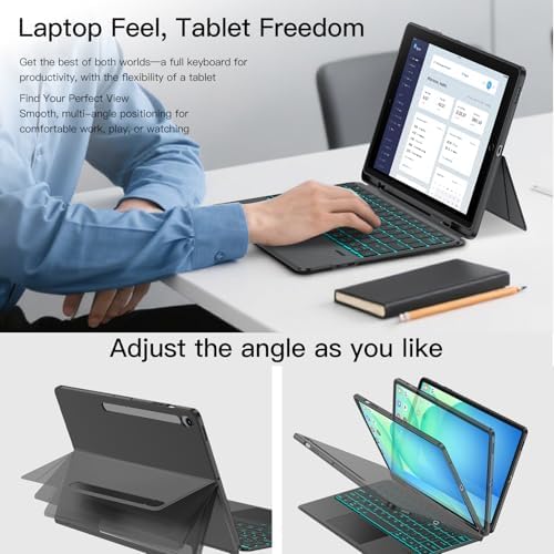 JUQITECH Magnetic Trackpad Keyboard Case for Samsung Galaxy Tab S10FE+ 13.1 - Image 4