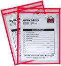 C-Line Neon Stitched Shop Ticket Holders, Red, Both Sides Clear, 9 x 12 Inches, 15 per Box (43914) by C-Line