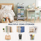 BYFU 6-Tier Rolling Bookshelf Cart, Grey - Image 5