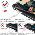 DONGKE Compatible with MacBook Air 13 inch Case 2021 2020 2019 2018 Release A2337 M1 A2179 A1932 with Retina Display & Touch ID, Plastic Hard Shell & Keyboard Cover - Painted Florals - Image 3