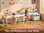 SEDETA 66" Reversible L Shaped Computer Desk with Power Outlet, File Drawer - Image 3
