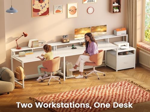 SEDETA 66" Reversible L Shaped Computer Desk with Power Outlet, File Drawer - Image 3