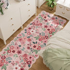 DUKINO 2.6x10 Runner Rug for Hallway, Floral Washable Rug Non Slip, Pink - Image 7