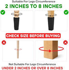 IAMZAY Chair Leg Socks 80 Pcs Black Furniture Leg Covers Floor Protectors - Image 2