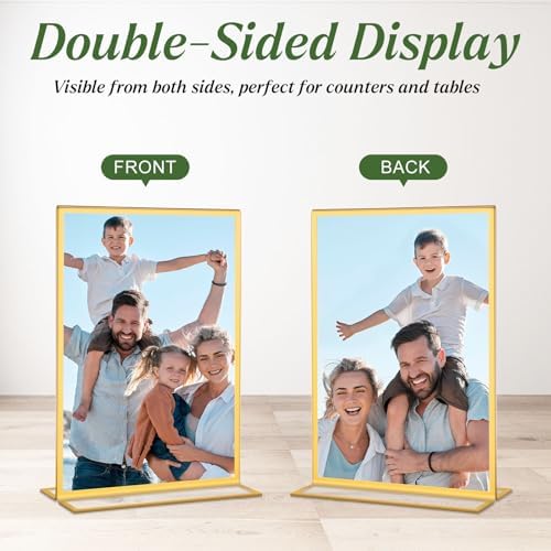 20 Pack Gold Acrylic Sign Holders 4x6 Inch Gold Picture Frames - Image 5
