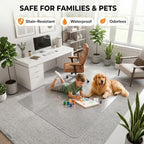 Office Chair Mat for Carpeted Floor, 46 × 72 Inch Low Pile Carpet Rolling Chair Mat, Large Plastic Computer Office Floor Mat, Thick Wear-Resistant PVC Carpet Protector Mat, Smooth Gliding Movement - Image 6